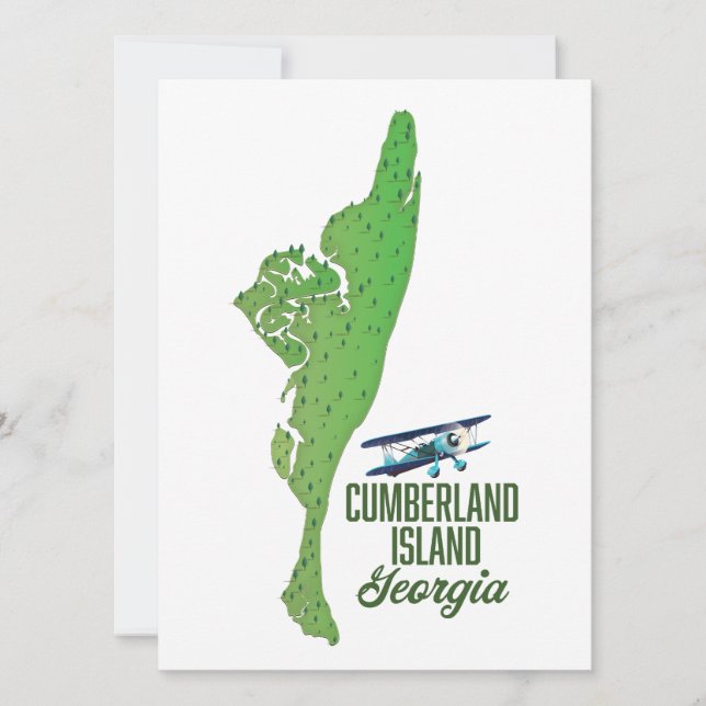 Mapa da ilha Cumberland Geórgia (Frente)