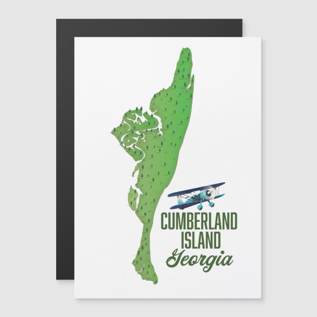 Mapa da ilha Cumberland Geórgia (Frente/Verso)