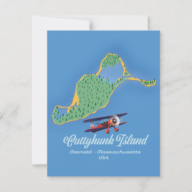 Mapa da ilha Cuttyhunk Gosnold, Massachusetts (Frente)