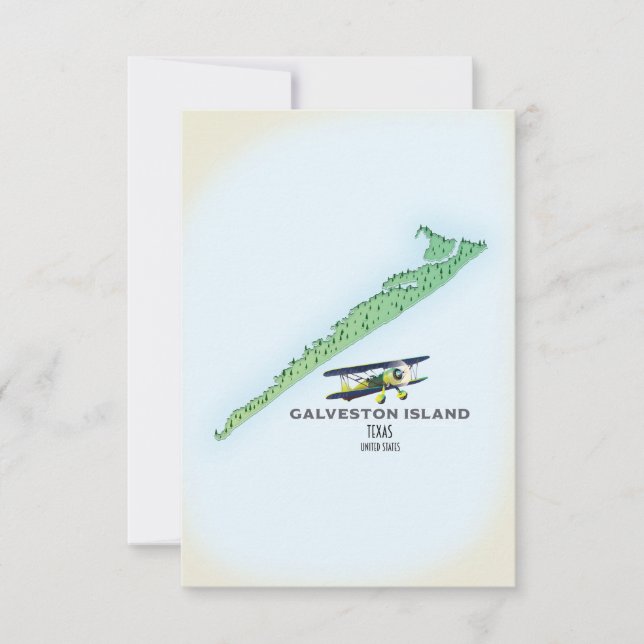 Mapa da ilha Galveston Texas USA (Frente)