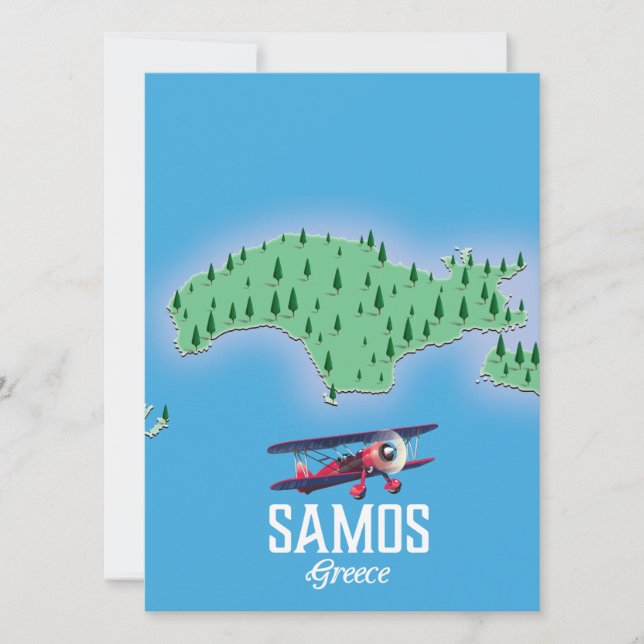 Mapa da ilha grega de Samos (Frente)