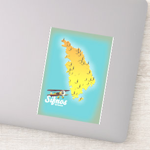 Mapa da ilha grega de Samos Adesivo