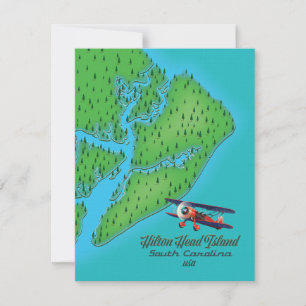 Mapa da ilha Hilton Head na Carolina do Sul