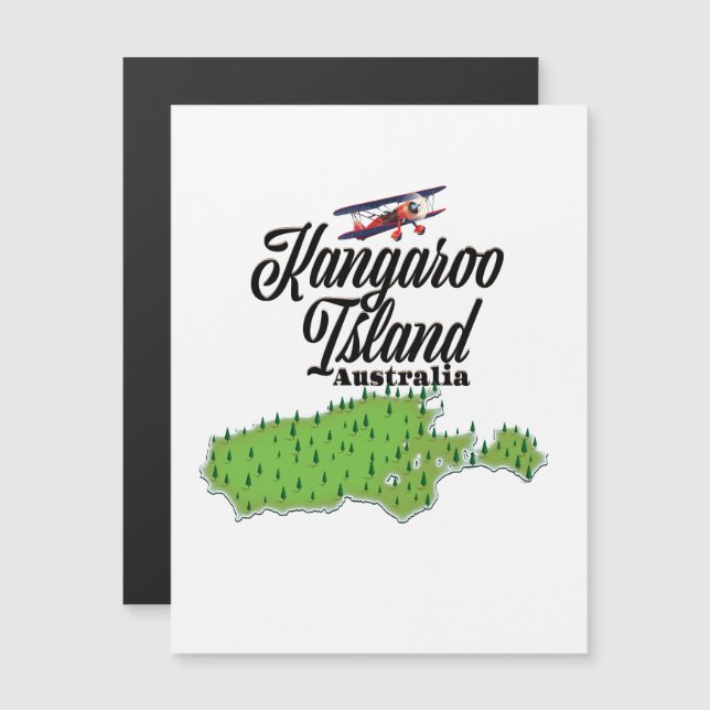 Mapa da Ilha Kangaroo Austrália (Frente/Verso)