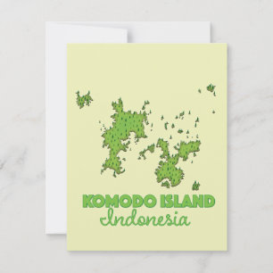 Mapa da ilha Komodo Indonésia