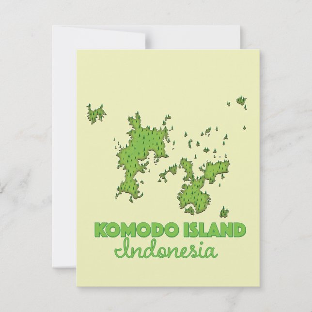 Mapa da ilha Komodo Indonésia (Frente)