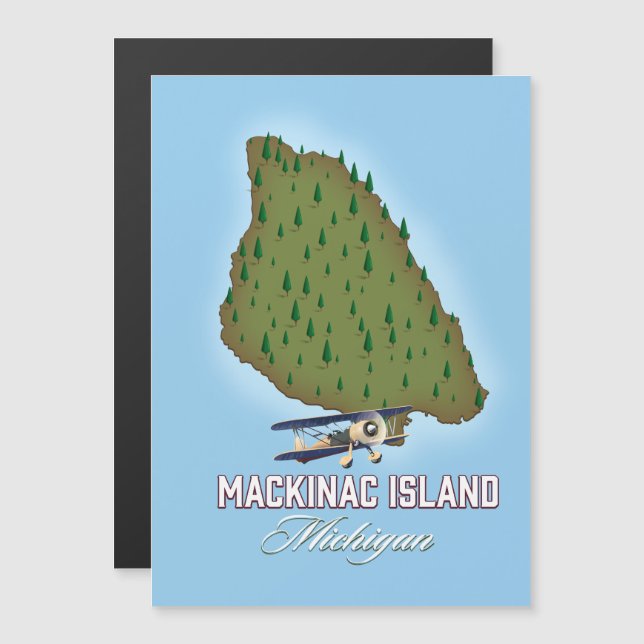 Mapa da Ilha Mackinac Michigan (Frente/Verso)