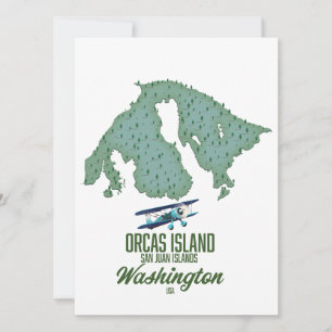 Mapa da Ilha Orcas, Washington, EUA