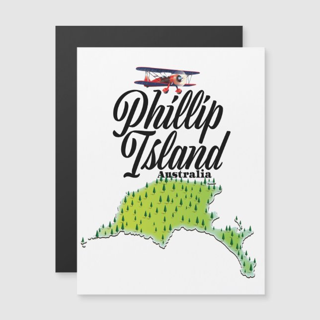 Mapa da Ilha Phillip Austrália (Frente/Verso)