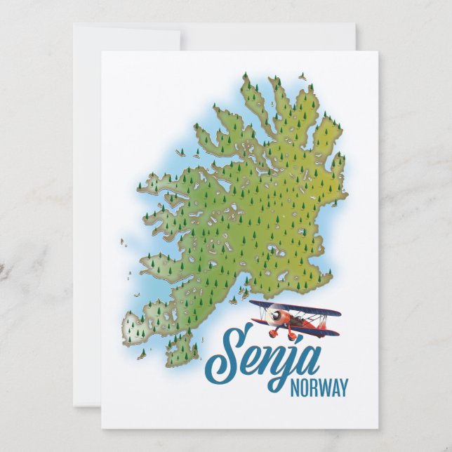 mapa da ilha Senja Noway (Frente)