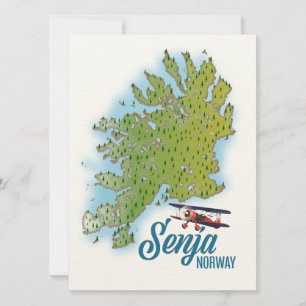 Mapa da ilha Senja Noway