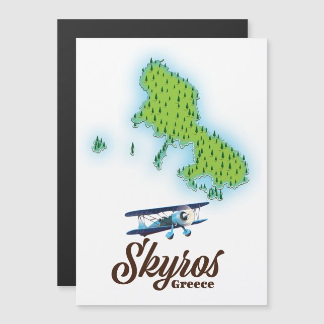 Mapa da ilha Skyros Grécia (Frente/Verso)