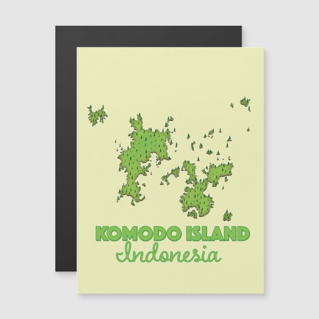 Mapa da Indonésia da Ilha Komodo (Frente/Verso)