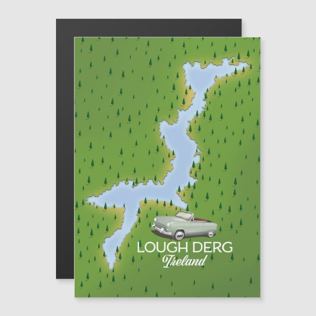Mapa da Lough Derg Irlanda (Frente/Verso)