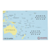Mapa da Oceânia Pacífico