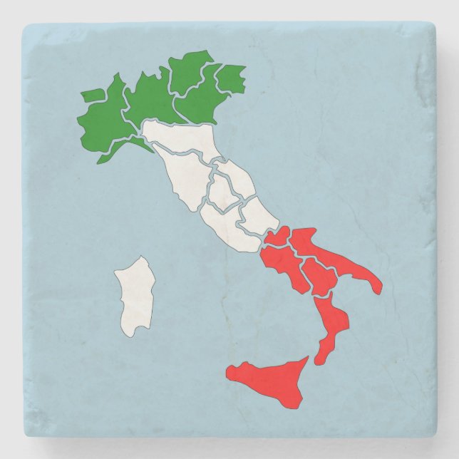 Mapa da porta copos de pedra italiana. (Frente)