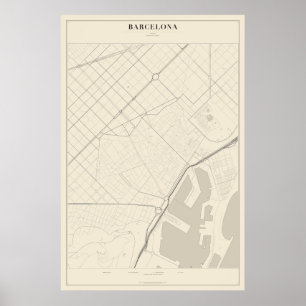 Mapa da Rua de Barcelona em Poster