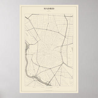 Mapa da Rua de Madrid em Poster