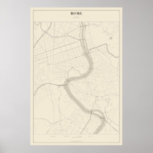 Mapa da Rua de Roma Poster