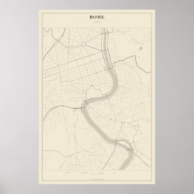 Mapa da Rua de Roma Poster (Frente)
