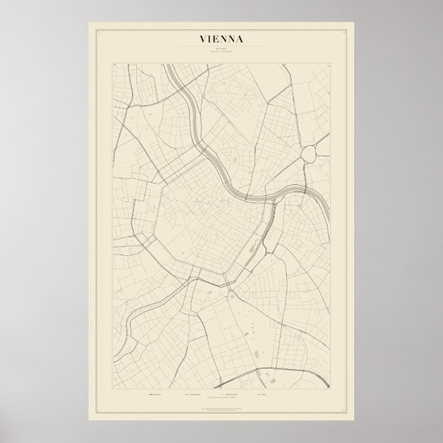 Mapa da Rua de Viena Poster (Frente)