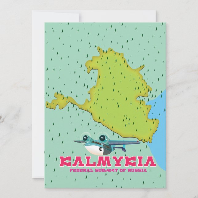Mapa da Rússia Kalmykia (Frente)