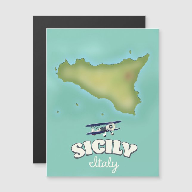 Mapa da Sicília Itália estilo vintage (Frente/Verso)
