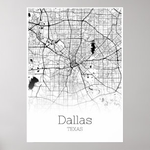 Mapa Dallas - Texas - Poster do Mapa da Cidade