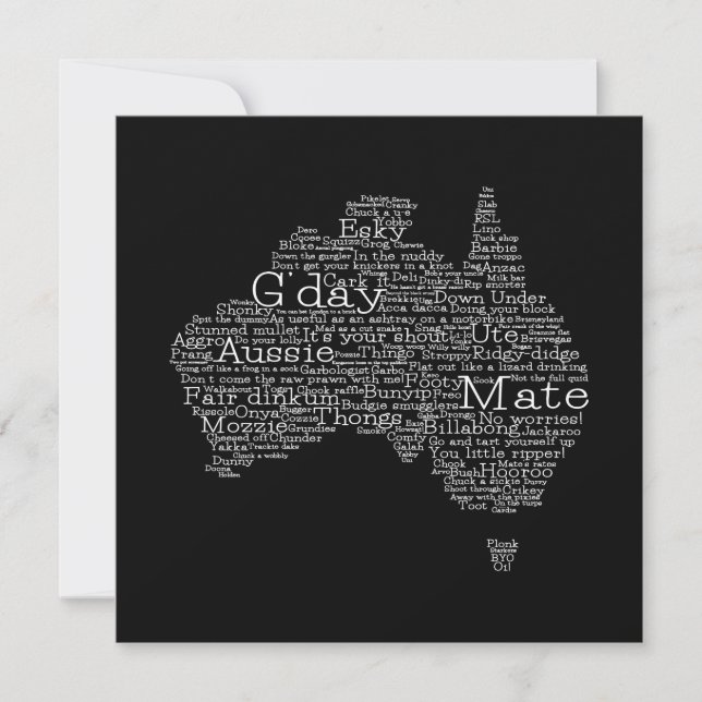 mapa das gírias australianas (Frente)