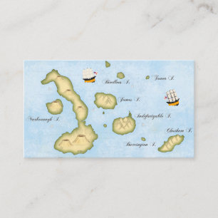 Mapa das Ilhas Galápagos Cartão de Visita Personal
