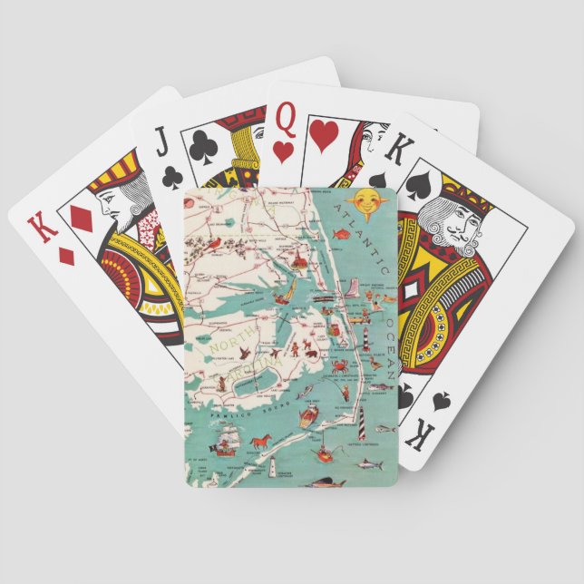 Mapa das Outer Banks em Cartas de Baralho (Verso)