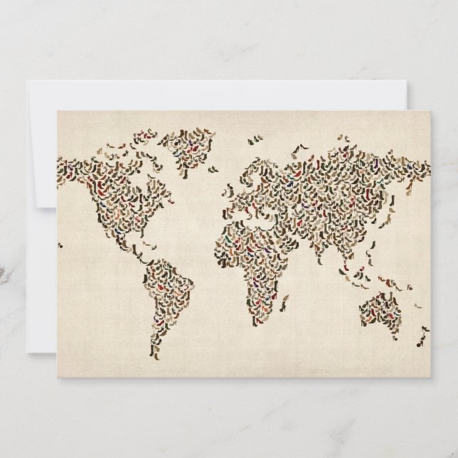 Mapa das Senhoras e Calçados do Mapa Mundial (Frente)