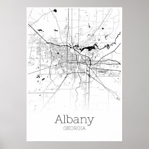 Mapa de Albany - Geórgia - Poster do mapa da cida