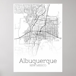 Mapa de Albuquerque - New mexico - poster do mapa