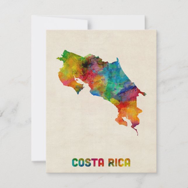 Mapa de Aquarela da Costa Rica (Frente)