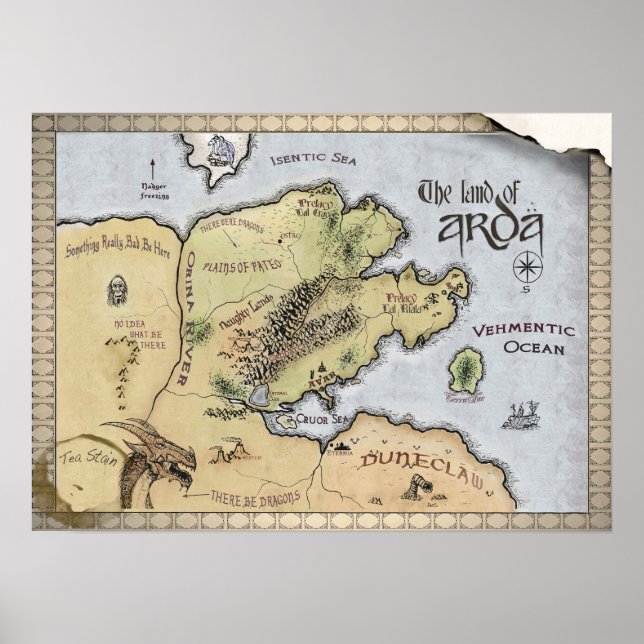 Mapa de Arda Poster (Frente)