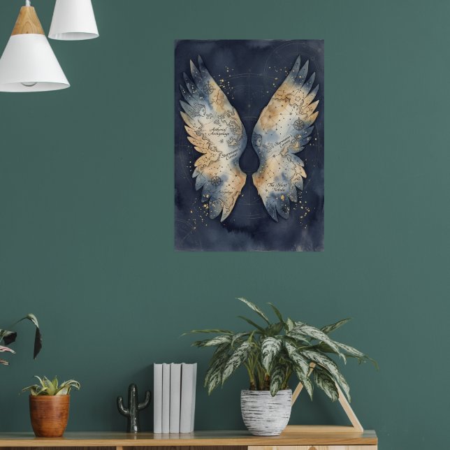 Mapa de Asas de Anjo Celestial Impressão de Arte F (Sala de Estar 1)
