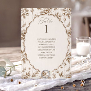 Mapa de Assentos de Casamento Vintage Floral Marro