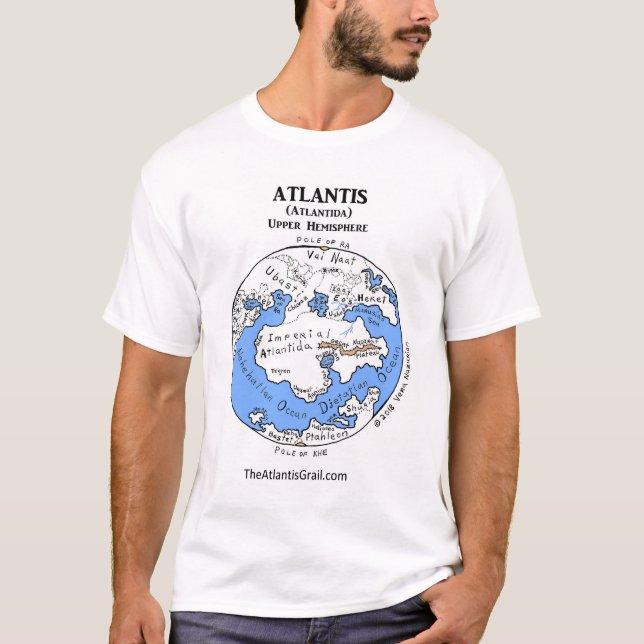 Mapa de Atlantis - ambos os hemisférios - t-shirt (Frente)