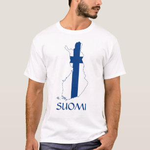 Mapa de bandeira da Finlândia Suomi T-Shirt