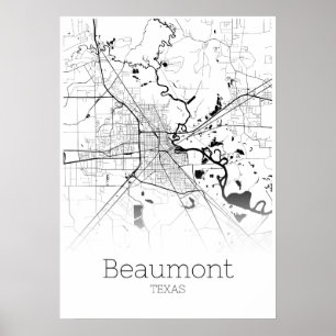 Mapa de Beaumont - Texas - Poster do Mapa da Cidad