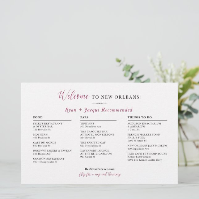 Mapa de Boas-vindas do Dia do Casamento - PERSONAL (Em pé/Frente)