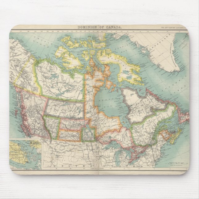 Mapa de Canadá (C. 1900) Mousepad (Frente)