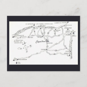 Mapa de Cooperstown Nova York Cartão Postal