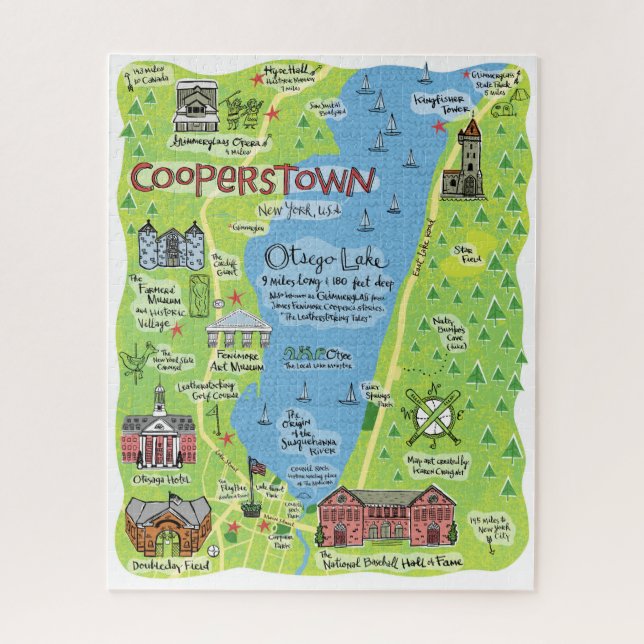 Mapa de Cooperstown Quebra-cabeça (Vertical)