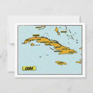 Mapa de Cuba de Quadrinhos Antigos