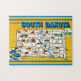 Mapa de Dakota do Sul 11x14 Quebra-cabeça