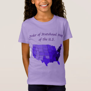 Mapa de Estado dos EUA, camisetas personalizadas