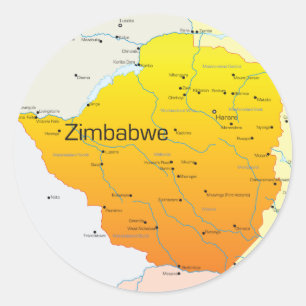 Mapa de etiquetas de Zimbabwe