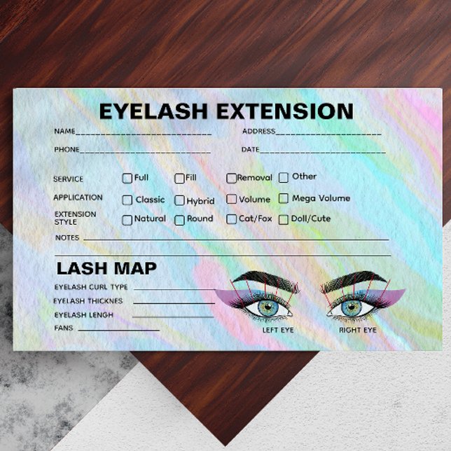 Mapa de Extensão do Registro de Lash Holográfico d (Rainbow Holographic Lash Record Extension Map)